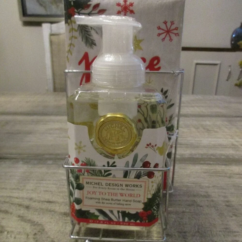 Michel Design Works Joy to the World Foaming Hand Soap Napkin set